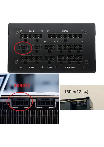 12VHPWR Konektörü Pcıe 5.0 12VHPWR 16PIN 12+4pin Erkek Dişi Gpu Güç Kablosu Konektörü Terminal Pimleri ile Siyah (Yurt Dışından)