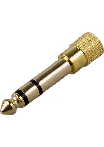 Kulaklık Adaptörü Stereo Altın Fiş 1/4" (6,3 Mm) Erkek - 1/8" (3,5 Mm) Dişi (Yurt Dışından)