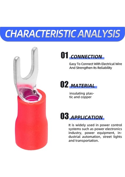 300 Adet Kırmızı 22-16 Awg Yalıtımlı Çatal Kürek U Tipi Kablo Konnektörleri Kiti Elektrik Konnektörleri Sıkma Terminali (Yurt Dışından) fırsatları
