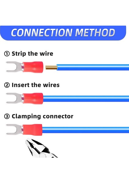 300 Adet Kırmızı 22-16 Awg Yalıtımlı Çatal Kürek U Tipi Kablo Konnektörleri Kiti Elektrik Konnektörleri Sıkma Terminali (Yurt Dışından) indirimleri