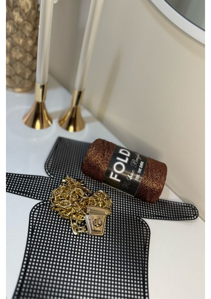 Kanvas Çanta Örgü Kiti 33X18CM - Simli Ribbon Bright Plastik Kanvas Çanta Seti Simli Ip fiyatları