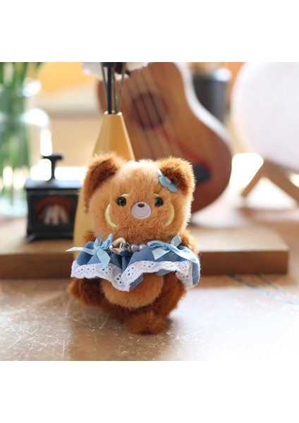 4 Adet Sevimli Sevimli Dans Tavşan Çekicilik Peluş Oyuncak Bebek Rakun Tavşan Çanta Çekicilik Anahtarlık Bebek (Yurt Dışından)