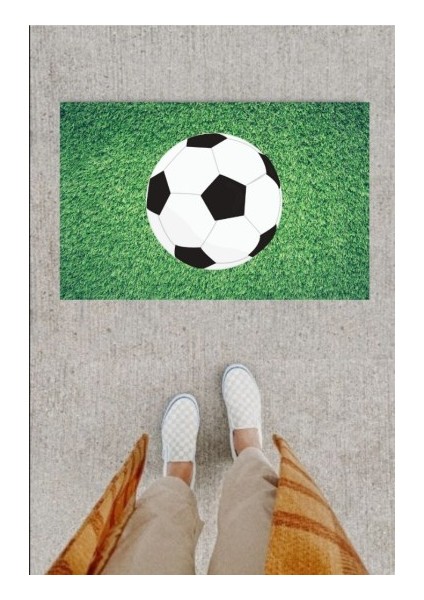 Kapı Önü Paspası Dekoratif Dijital Baskı Futbol Topu P-2346