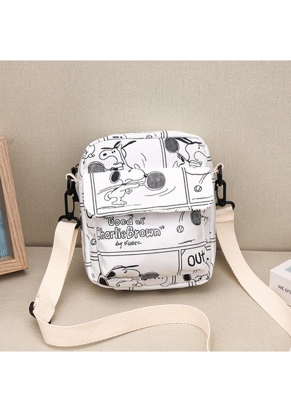 Yeni Moda Naylon Omuz Çantası Kadın Çantası 2023 Yaz Sevimli Karikatür Desen Mini Yüz Crossbody Çanta (Yurt Dışından)