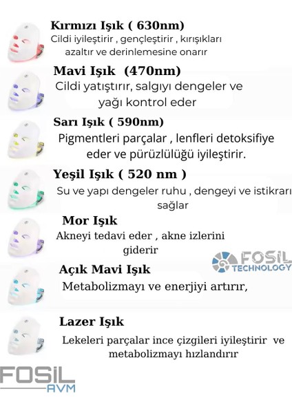 "7 Renkli Foton Güzellik Maskesi – Cilt Yenileme ve Canlandırma" fırsatları