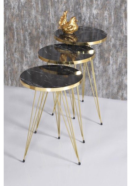 Devin Dekor Zigon Sehpa Gold Tel Bendir fiyatları