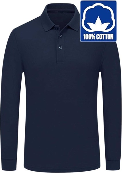 Erkek Çocuk Uzun Kol Pamuklu Polo Yaka T-Shirt Günlük ve Okul Uniforma Okul T-Shirt