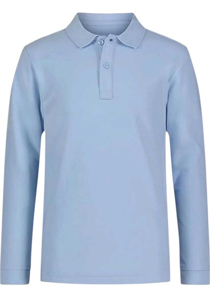 Erkek Çocuk Uzun Kol Pamuklu Polo Yaka T-Shirt Günlük ve Okul Uniforma Okul T-Shirt fırsatları
