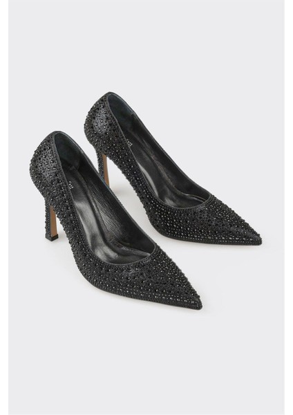Mıcam 2715 Kadın Taşlı Kapalı Abiye Ayakkabı Siyah fiyatları