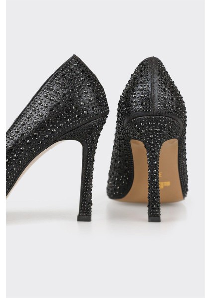 Mıcam 2715 Kadın Taşlı Kapalı Abiye Ayakkabı Siyah fırsatları