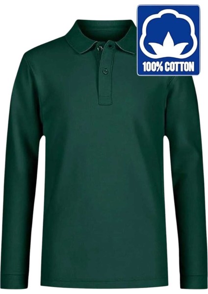 Erkek Çocuk Uzun Kol Pamuklu Polo Yaka T-Shirt Günlük ve Okul Uniforma Okul T-Shirt fırsatları
