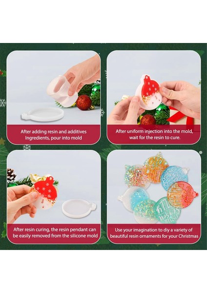 12 Adet Noel Reçine Kalıpları Silikon Epoksi Reçine Kalıpları Beyaz (Yurt Dışından)