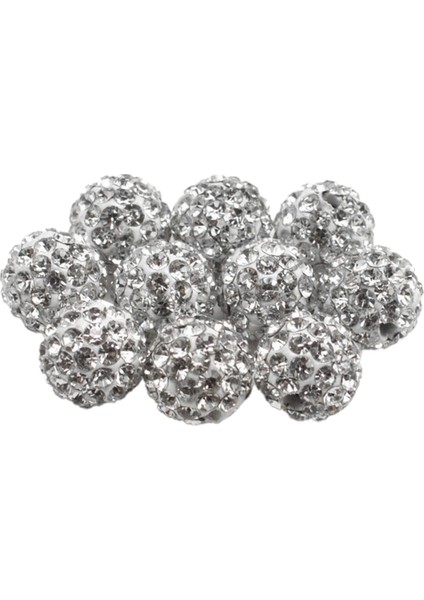 200 Adet 10MM Beyaz Yapay Elmas Boncuklar Bilezik Disko Topları Boncuklar (Yurt Dışından)