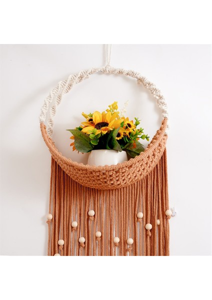 Makrome Duvar Dekoru Tutucu, Boho Asılı Dokuma Sanat Rafı (Yurt Dışından) fırsatları
