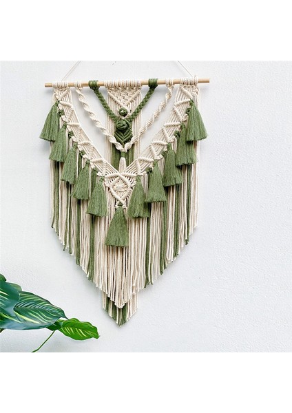 Duvara Asılan Süs Boho El Sanatları Dekorasyon Muhteşem Goblen Yeşil (Yurt Dışından)
