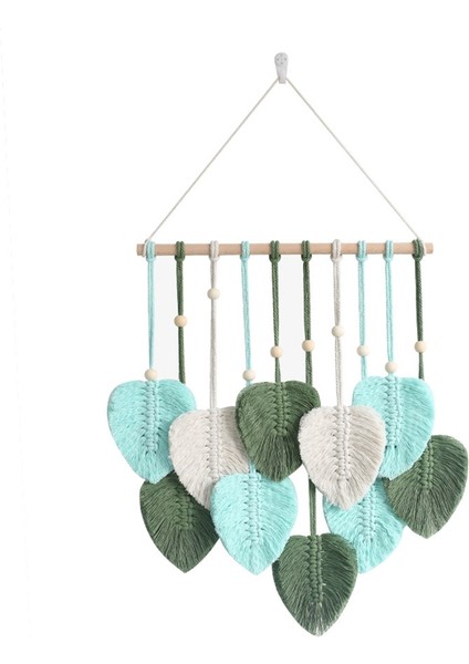 Boho Makrome Duvar Dekoru, Duvara Asılan Dokuma Yapraklar Püsküller Goblen, A (Yurt Dışından)