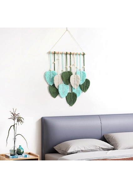Boho Makrome Duvar Dekoru, Duvara Asılan Dokuma Yapraklar Püsküller Goblen, A (Yurt Dışından) fırsatları