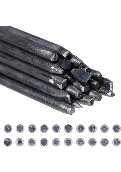 20 Adet Çiçek Delgi Damga Seti Demir Gravür Alet Setleri Çelik Delgiler (Yurt Dışından) fiyatları