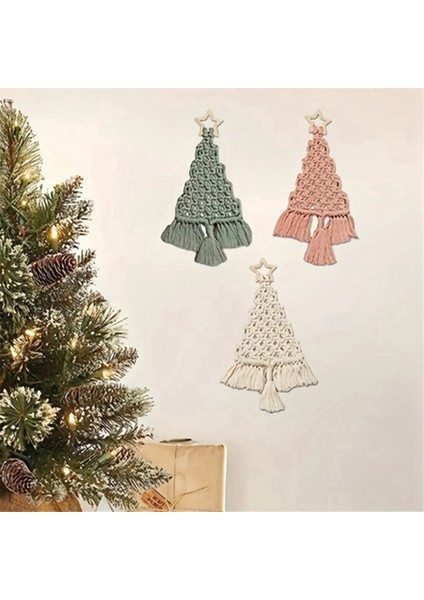 Makrome Dokuma Noel Ağacı Kendin Yap Kiti Noel El Sanatları Hediye Kiti (Yurt Dışından) modelleri