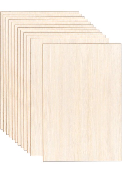 12 Paket Ince Kontrplak Ahşap Levhalar Bitirilmemiş Ahşap Kareler Tahtalar (Yurt Dışından)