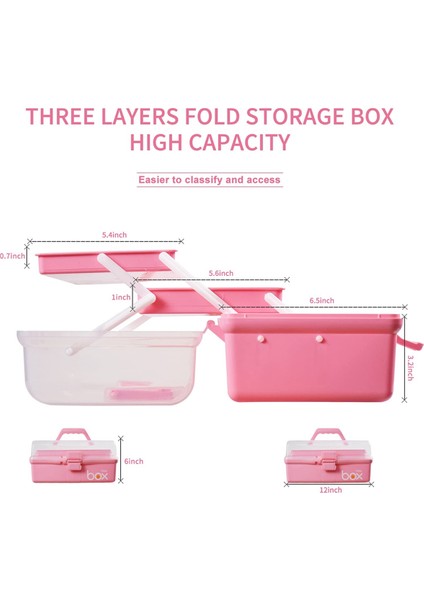 12IN Üç Katmanlı Çok Amaçlı Saklama Kutusu Katlanabilir Alet Kutusu (Yurt Dışından) indirimleri