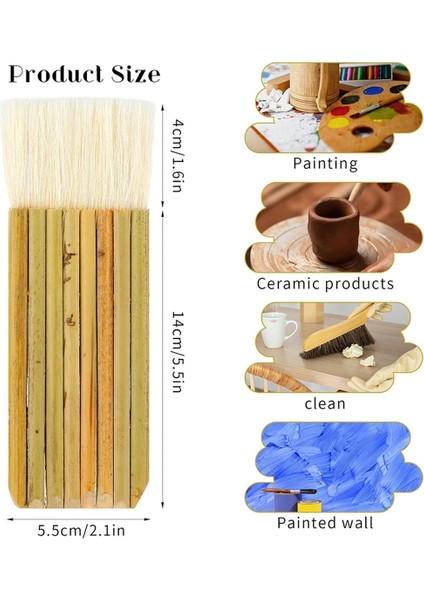 Akrilik Boyama Için Karıştırma Fırçası Bambu Suluboya Fırçası 5.5cm (Yurt Dışından) indirimleri