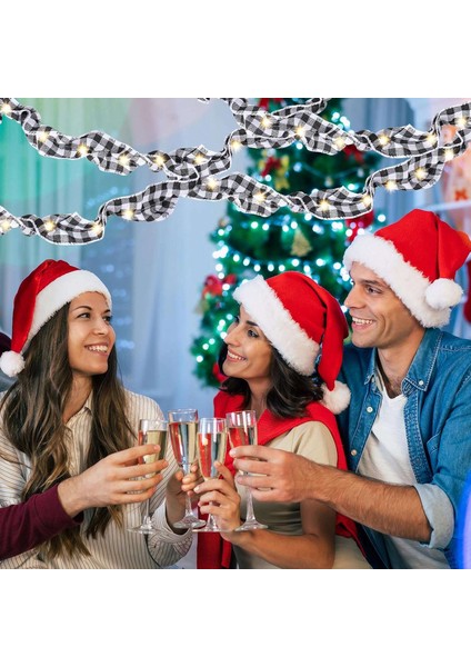 6 Rulo LED Rustik Noel Ağacı Çelengi Kurdele El Sanatları Siyahbeyaz (Yurt Dışından) modelleri