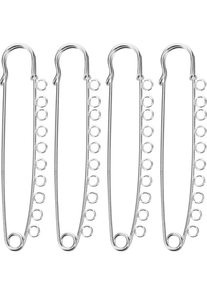 4 Adet Büyük Emniyet Iğneleri Metal Broş Iğneleri Kilt Iğneleri Bağlantı Elemanları (Yurt Dışından)