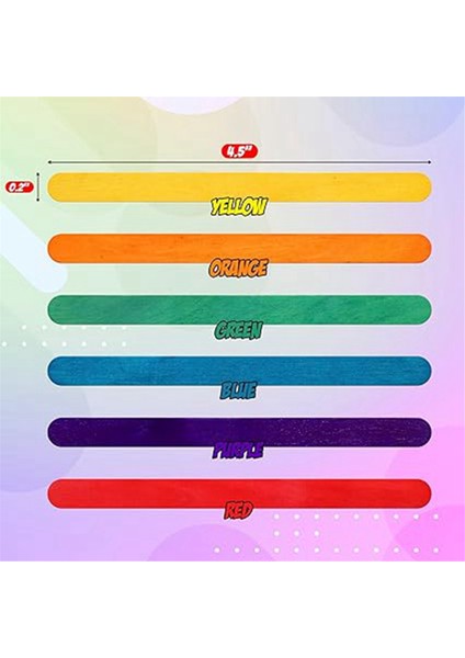 Ahşap Gökkuşağı Renkli El Sanatları El Yapımı Çubuklar Altı Renkli Dondurma Çubukları (Yurt Dışından) modelleri