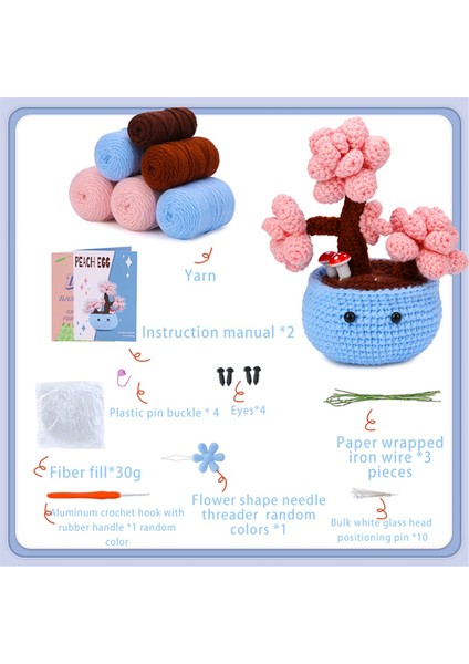 Kendin Yap Şeftali Çiçeği Örgü Seti Örgü Ipliği Iğneleri Peluş Bebek (Yurt Dışından) indirimleri