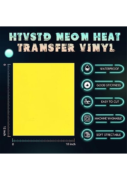 Htv Isı Transfer VINIL-30X25CM 10 Levha Neon Vinil Yeşil Neon Htv (Yurt Dışından) fiyatları
