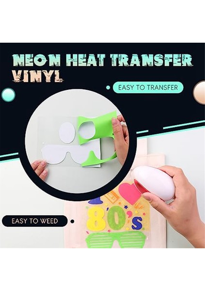Htv Isı Transfer VINIL-30X25CM 10 Levha Neon Vinil Yeşil Neon Htv (Yurt Dışından) modelleri