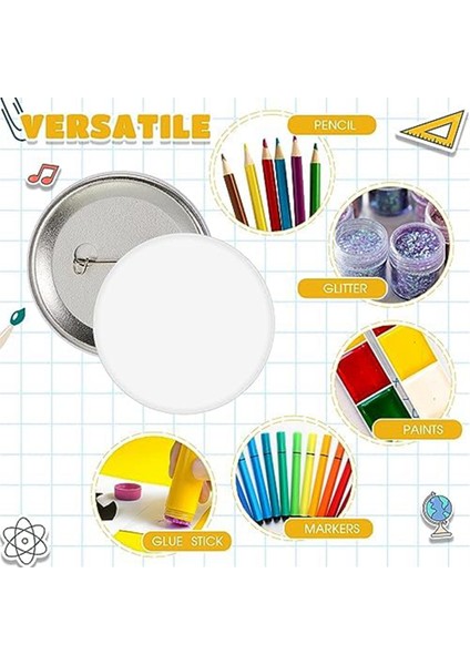 20 Paket Kendin Yap Beyaz Düğme Iğneleri 225 Inç58 mm Boş El Sanatları Düğmesi (Yurt Dışından) fırsatları