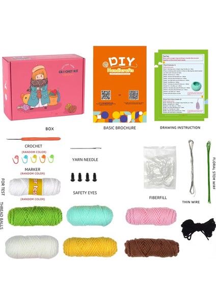 Kendin Yap Saksı Bitkisi Örgü Seti Örgü Ipliği Iğneleri Peluş Bebek (Yurt Dışından) modelleri
