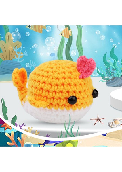 Balina Tığ Işi Seti Örgü Iplik Iğneleri Peluş Bebek Kolay Sarı (Yurt Dışından) fırsatları