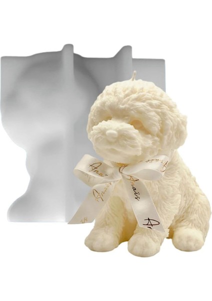 Büyük Teddy Mum Kalıbı Sevimli Köpek Silikon Kalıp Sabun Soya Mum (Yurt Dışından)