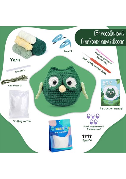 Tığ Işi Seti Dıy Baykuş Tığ Işi Seti Örgü Ipliği Iğneleri Peluş Bebek (Yurt Dışından) fırsatları