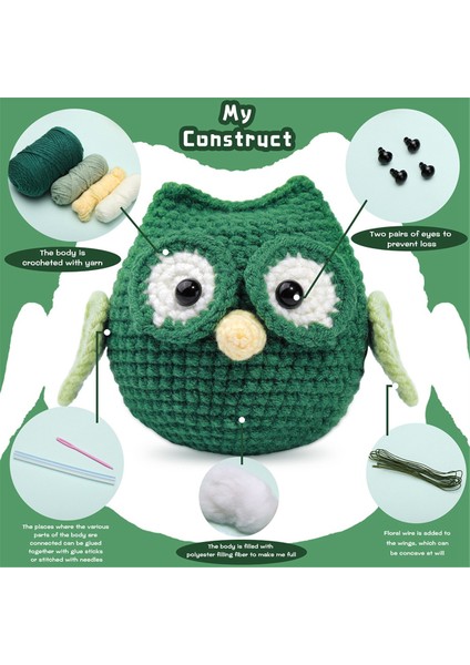 Tığ Işi Seti Dıy Baykuş Tığ Işi Seti Örgü Ipliği Iğneleri Peluş Bebek (Yurt Dışından) indirimleri