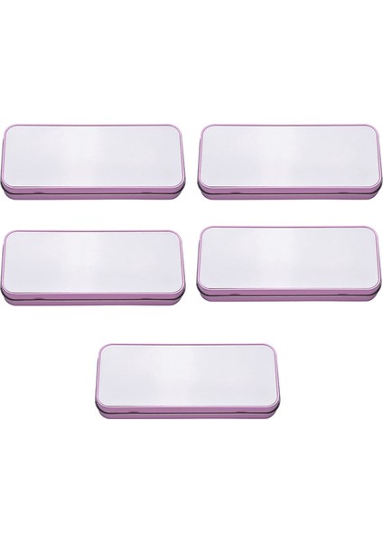 5 Adet Süblimasyon Boş Metal Teneke Kalem Kutusu Kutusu Pembe (Yurt Dışından)