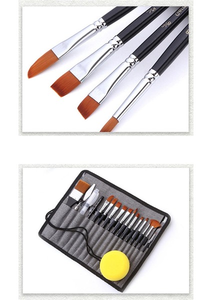 Naylon Saç Akrilik Boya Fırçaları Bağcıklı Kılıflı Boya Fırçası Seti (Yurt Dışından) modelleri
