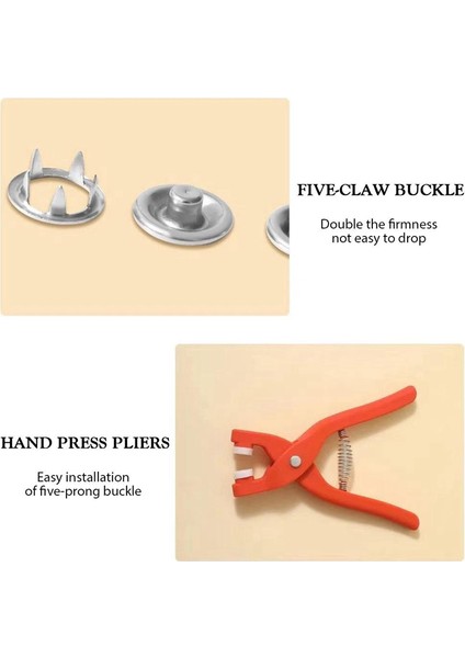 Beş Pençe Düğmesi Kurulum Aracı Pense Seti Görünmez Çıtçıt Düğmesi (Yurt Dışından) indirimleri