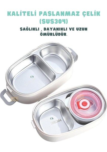 Bento 1140ML Lunchbox Yeni Koleksiyon 2 Katlı 4 Bölmeli Mini Kaseli Çelik Sefer Tası Yemek Kutusu fırsatları