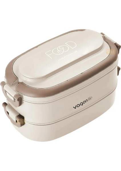 Bento 1140ML Lunchbox Yeni Koleksiyon 2 Katlı 4 Bölmeli Mini Kaseli Çelik Sefer Tası Yemek Kutusu