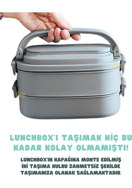 Bento 1140ML Lunchbox Yeni Koleksiyon 2 Katlı 4 Bölmeli Mini Kaseli Çelik Sefer Tası Yemek Kutusu fiyatları