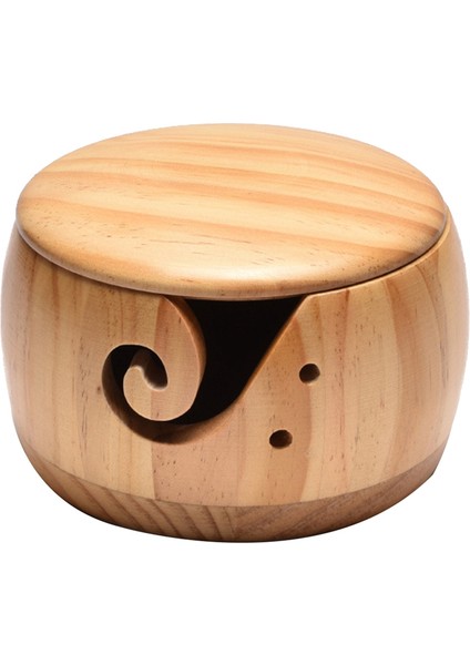 Ahşap Iplik Kasesitığ Işi Örgü Için Kapaklı Ip Kaseleriaçık Renk Ahşap (Yurt Dışından)