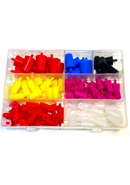 100 Adet Silikon Kauçuk Konik Tıkaç Çeşitleri Kitleri (Yurt Dışından)