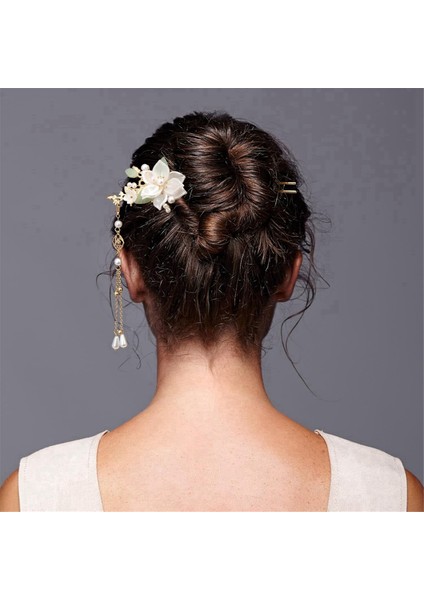 5 Adet Kamelya Çiçek Püsküllü Saç Tokası, Inci Saç Tokaları (Yurt Dışından) indirimleri