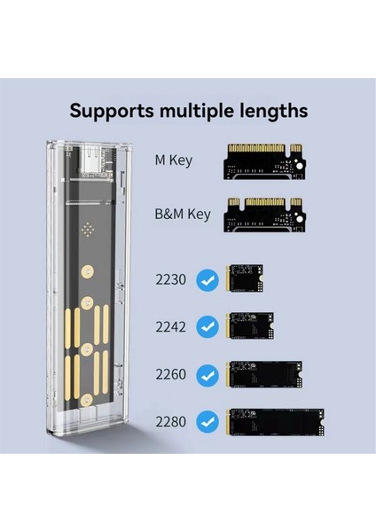 USB 3.2 Gen2 10GBPS Şeffaf Harici Sürücü Kutusu Pc Için A (Yurt Dışından) indirimleri