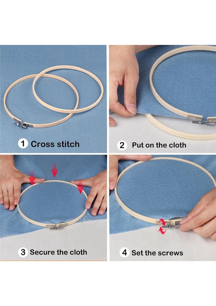 15 Parça Bambu Nakış Kasnakları Seti Dikiş ve El Sanatları Için 12 Inç Ayarlanabilir (Yurt Dışından) modelleri