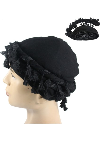 Erkekler Için Türban Ipek Saten Astarlı Şapka Sarma Elastik Ön Bağlamalı C (Yurt Dışından) modelleri